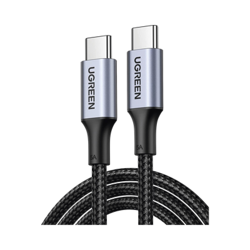 Cable USBC a USBC | 1 Metro | Carga Rápida de hasta 100W | Transferencia de datos 480 Mbps | PD30 | QC40/30/20 | FPC | AFC | Protección Integrada| Caja de Aluminio | Nylon Trenzado | Amplia Compatibilidad | Color Negro image 2