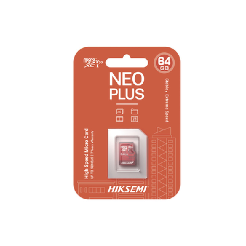 Memoria microSD / Clase 10 de 64GB / Especializada Para Videovigilancia Uso 24/7 / Compatibles con cámaras HIKVISION y Otras Marcas / 95 MB/s Lectura / 40 MB/s Escritura