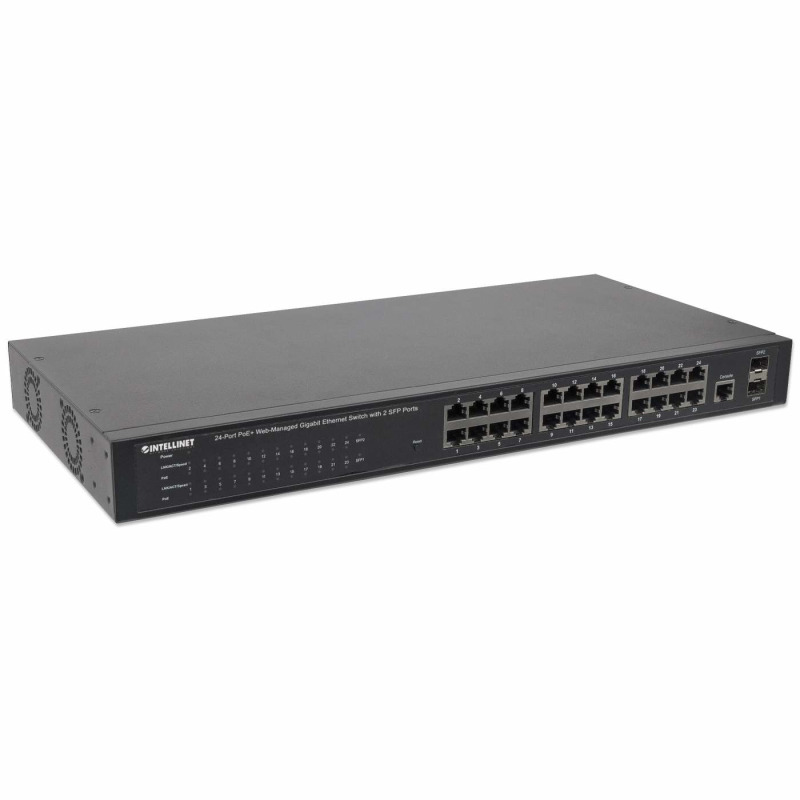 INTELLINET 560559 - Switch Administrable por Web Gigabit Ethernet de 24 puertos PoE+ y 2 puertos SFP / 24 puertos PoE / Power over Ethernet estándares IEEE 802.3at/af (PoE+/ PoE), 2 puertos SFP, Endspan, para montaje en rack de 19" image 5
