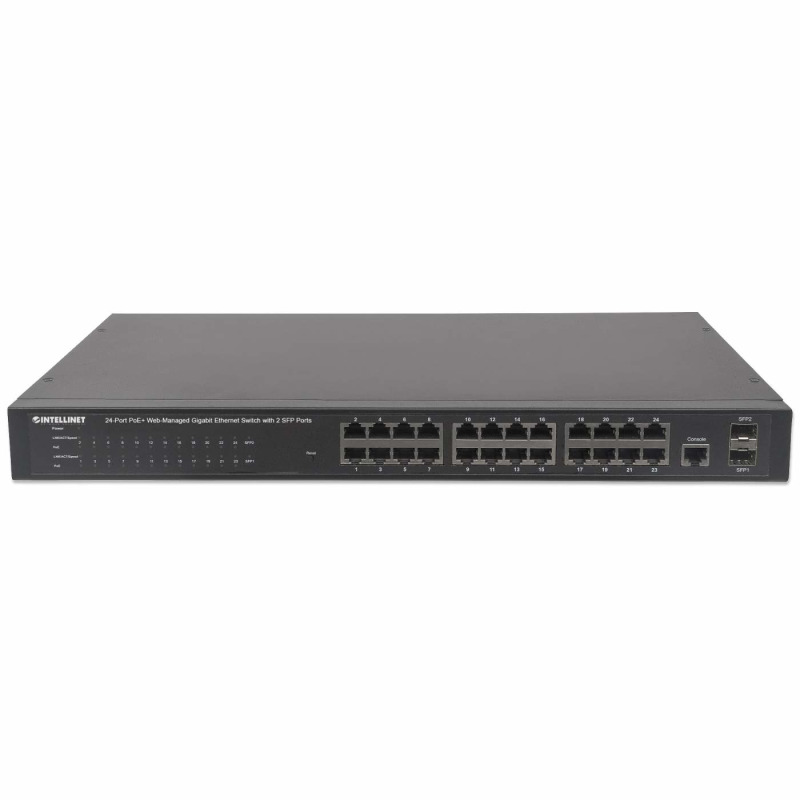 INTELLINET 560559 - Switch Administrable por Web Gigabit Ethernet de 24 puertos PoE+ y 2 puertos SFP / 24 puertos PoE / Power over Ethernet estándares IEEE 802.3at/af (PoE+/ PoE), 2 puertos SFP, Endspan, para montaje en rack de 19" image 6
