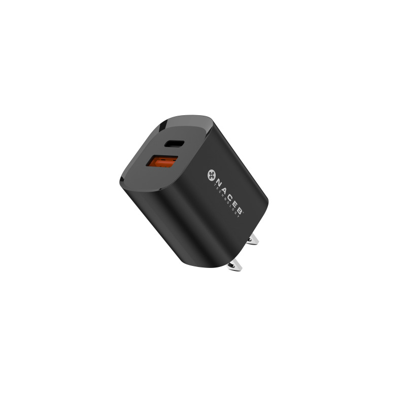 Cargador de pared Naceb  Gan USB-A+ USB-C de 35W modelo NA-0143