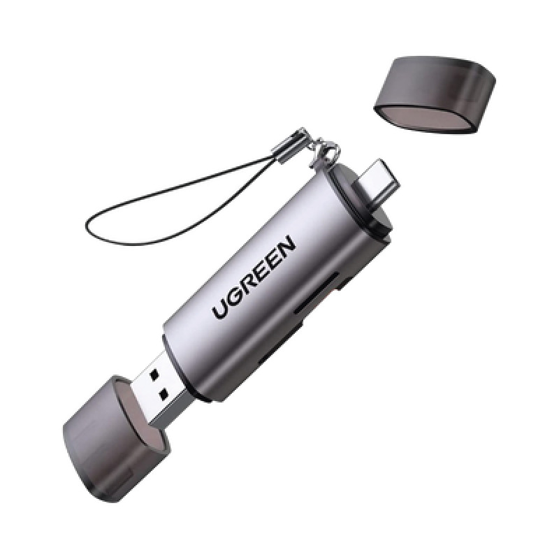 Lector de Tarjetas USBC  USBA a MicroSD TF/SD | OTG | USBC 31 | 5Gbps | Soporta hasta 2TB | Soporta Windows/Mac OS/Linux/Android | Lectura de Tarjetas Simultánea | Caja de Aluminio | Llavero Antiperdida