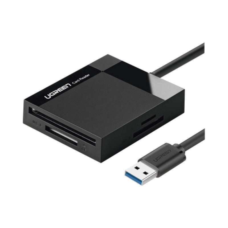 Lector de Tarjetas USBA 30  a CompactFlash CF/ MemoryStick MS/ TransFlash TF/ SecureDigital SD | 4 en 1 | 5Gbps | Hasta 2TB | Soporta Windows/Mac OS/Linux/Android | Lectura de tarjetas simultánea | Cable de 15cm