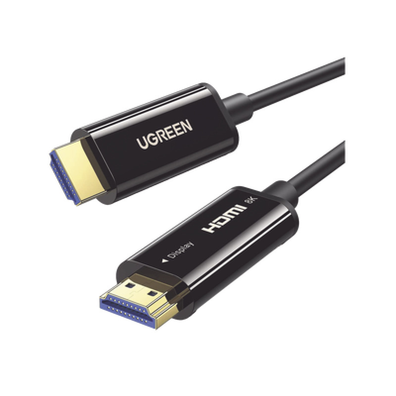 Cable HDMI de 30 Metros por Fibra Óptica 8K60Hz / Fibra de 4 núcleos  Cobre estañado de 7 núcleos / Compatible con HDMI 21 / Alta velocidad 18 Gbps / 3D / HDR / Caja de Aleacion Zinc / Premium