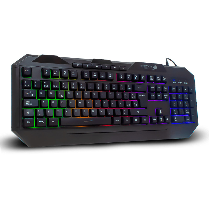 TECLADO ALAMBRICO NECNON (NBGKHY01BM) GAMING,MULTIMEDIA,USB,110 TECLAS,BLOQ DESPL,LUZ LED,NEGRO image 3