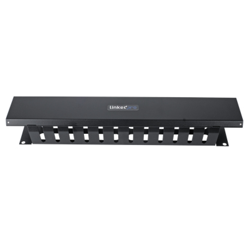 Organizador de Cables Horizontal de 2U para Rack de 19 con Cubierta Metálica