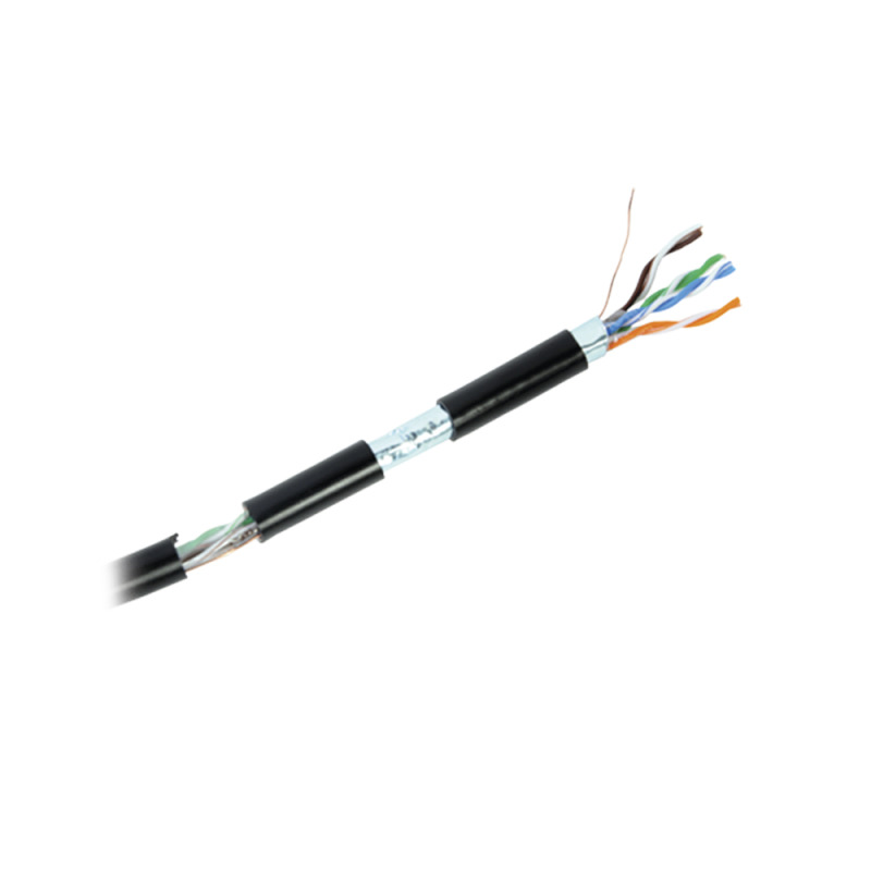 Bobina de cable de 152 m Cat5e FTP blindado para intemperie color negro UL color negro para aplicaciones en video vigilancia redes de datos image 4
