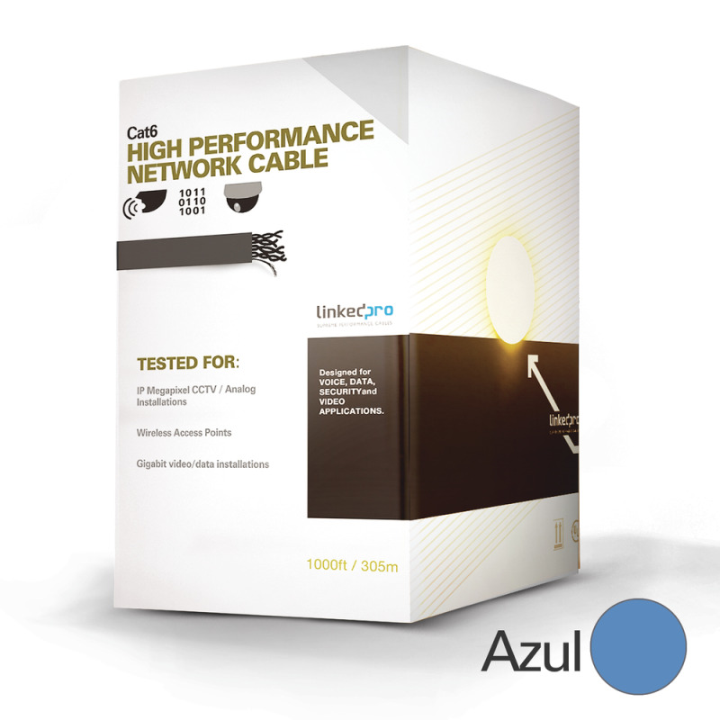 Bobina de cable U/UTP Cat6A de 305 mts Color Azul CM soporta 10GBaseT para transmisión de frecuencias de hasta 500MHz UL image 4