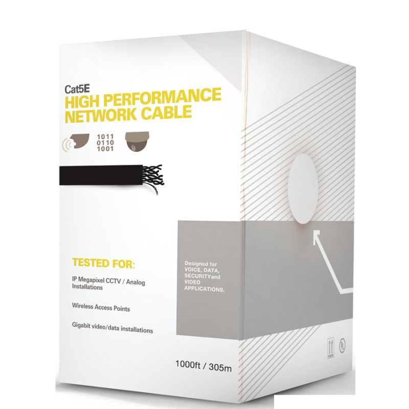 Bobina de Cable Siamés Cat5E CCA  2 Cables Gruesos 16 AWG para Alimentar Cámaras Más Lejos / 305m / Instalación en Exterior / Uso Industrial para Climas Extremos image 4