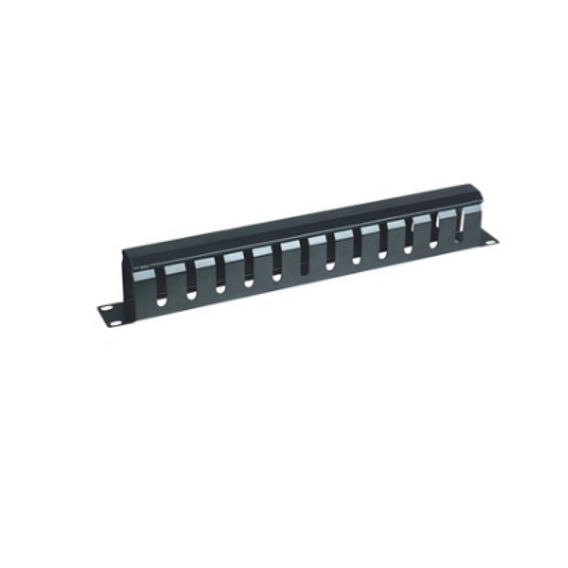 Organizador de Cables Horizontal de 1U para Rack de 19 con Cubierta Metálica