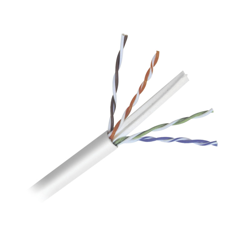 Bobina de cable de 305 metros de cable Cat6 de alto desempeño super flexible UL Cobre color blanco para aplicaciones de video vigilancia y redes de datos image 4