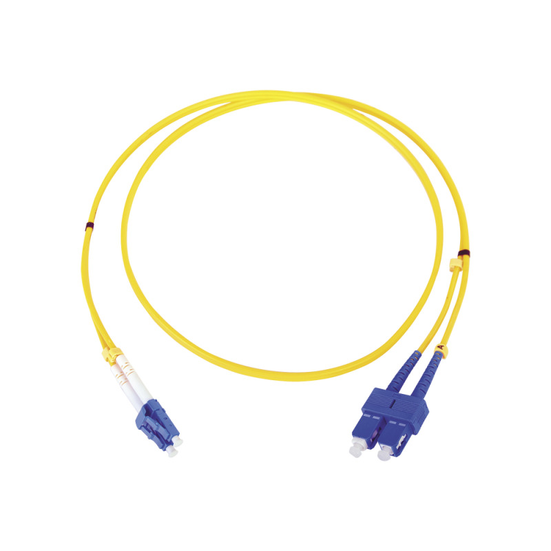 Jumper de Fibra Óptica Monomodo LC/SC Duplex de 1 metro 