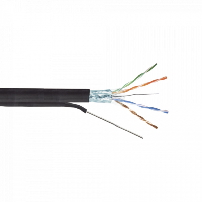 Bobina de cable FTP con Mensajero de Acero de 305 m Cat6 CALIBRE 23 color negro para aplicaciones en video vigilancia y redes de datos / Uso en Intemperie y aplicaciones Aéreas image 4