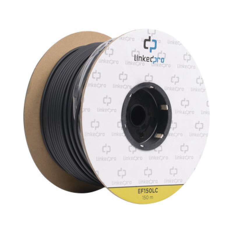 Carrete de Fibra Óptica Monomodo con conectores LCLC Duplex Reforzada con Kevlar de 150 metros Para instalaciones subterráneas por tubería