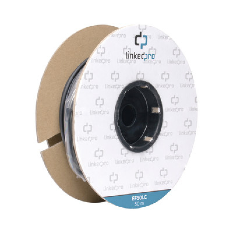 Carrete de Fibra Óptica Monomodo con Conectores LCLC Duplex Reforzada con Kevlar de 50 metros Para instalaciones subterráneas por tubería