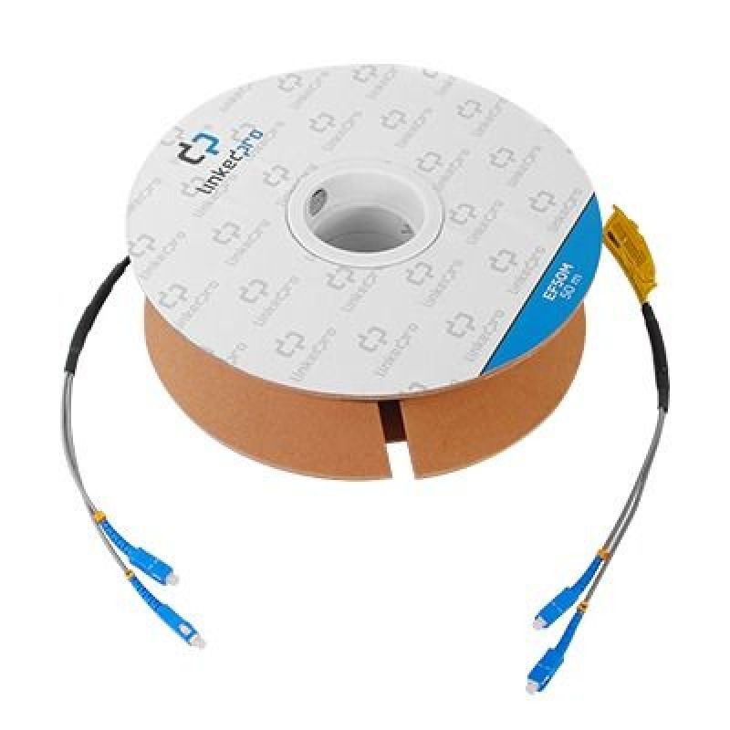Carrete de Fibra Óptica Monomodo con Conectores SCSC Duplex Reforzada con Kevlar de 50 metros Para instalaciones subterráneas por tubería image 4