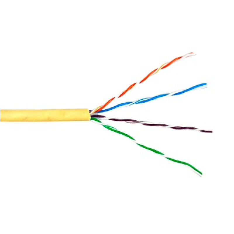 Bobina de Cable de 305 Metros UTP Cat6 Riser / Color Amarillo / UL CMR Probado a 350 Mhz / Para Aplicaciones de CCTV Redes de Datos IP megapixel Control RS485