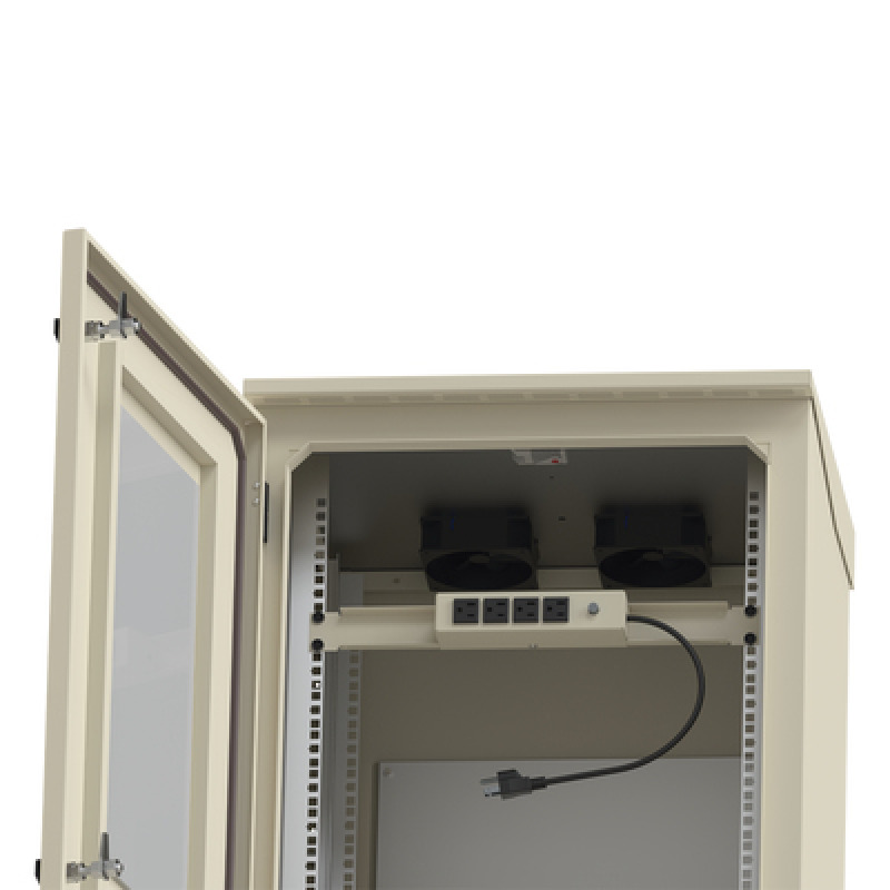 Gabinete de Exterior con Rack de 19 de 16U con Ventiladores y Termostato Se envía el Gabinete Armado Montaje a poste o torre se vende por separado image 7