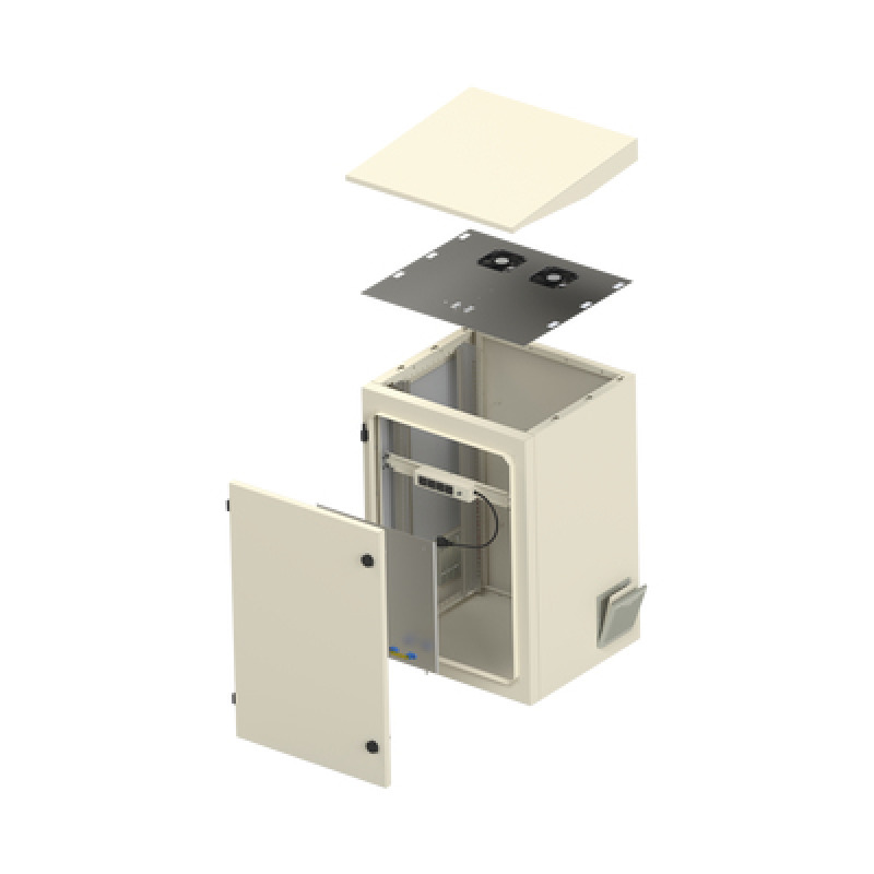 Gabinete de Exterior con Rack de 19 de 16U con Ventiladores y Termostato Se envía el Gabinete Armado Montaje a poste o torre se vende por separado image 8