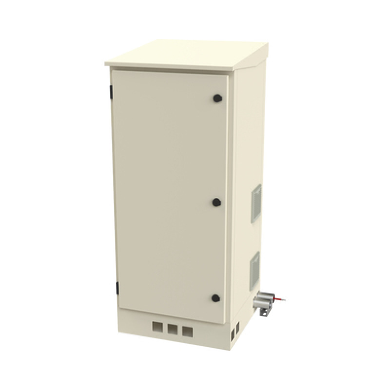 Gabinete de Piso para Exterior con Ventiladores y Termostato con Rack de 19 de 16 U  Espacio para Baterías Se envía el Gabinete Armado