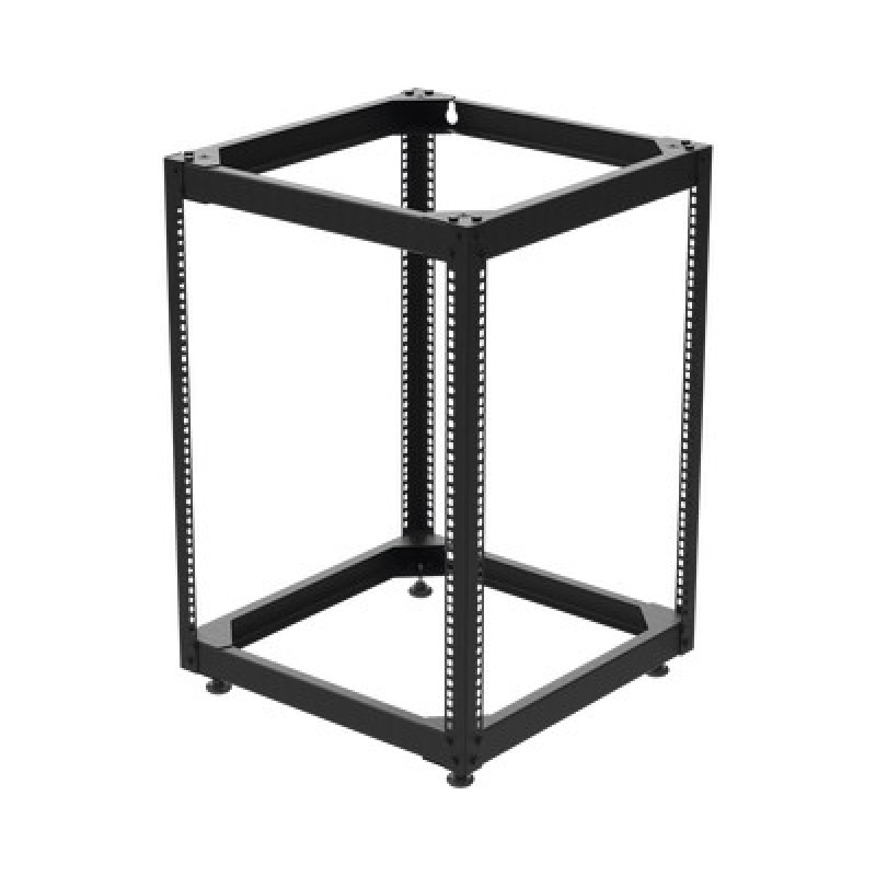 Rack Abierto de 4 Postes Instalación Pared o Piso de 14 Unidades Ideal para Equipo de Audio