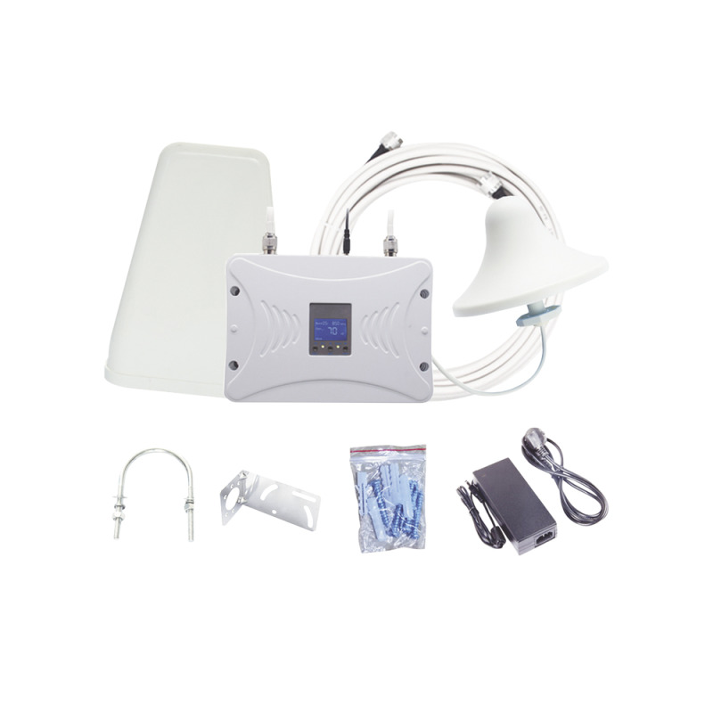 Kit Amplificador de Señal Celular 4G LTE 3G y Voz Funciona con Todos los Operadores Soporta Múltiples Dispositivos y Tecnologías Hasta 1000 metros cuadrados de Cobertura