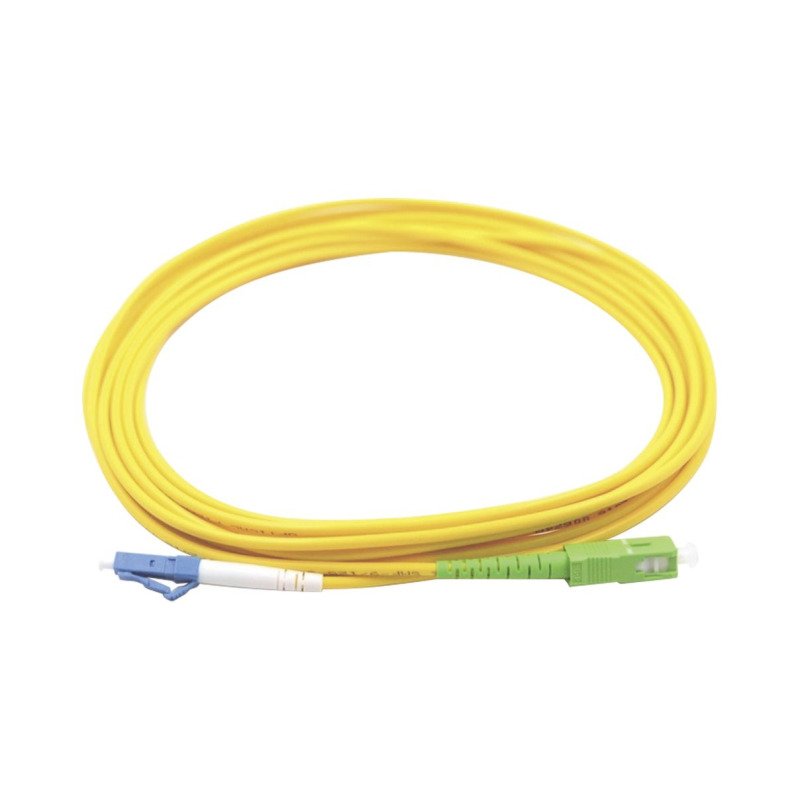 Jumper de Fibra Óptica Monomodo LC/UPCSC/APC Simplex color amarillo 3 metros