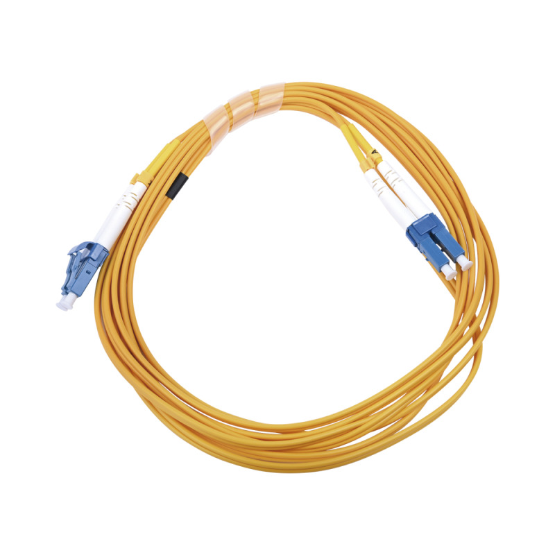 Jumper de Fibra Óptica Monomodo 9/125 LC/UPCLC/UPC PVC 20 mm Dúplex amarillo 3 metros