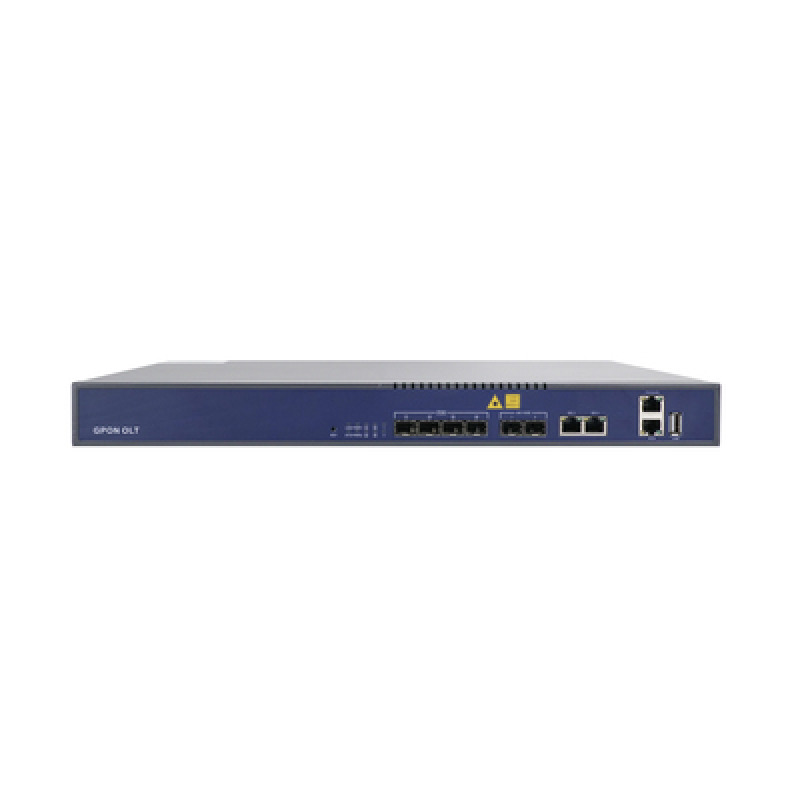 OLT de 4 puertos GPON con 4 puertos Uplink 2 puertos Gigabit Ethernet  2 puertos Gigabit Ethernet SFP  hasta 512 ONUS