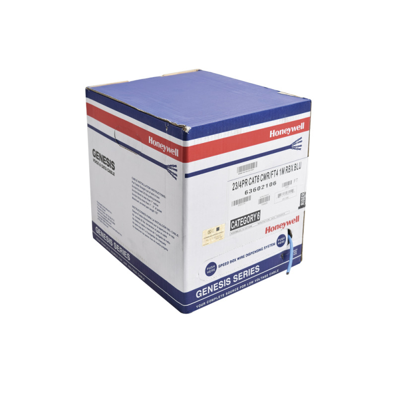 Bobina de Cable de 305 Metros / UTP Cat6 / Color Azul / UL CMR SPNLS / Probado a 350 Mhz / Para Aplicaciones de CCTV Redes de datos IP Megapixel Control RS485