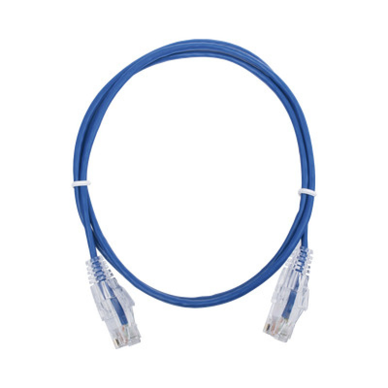 Cable de Parcheo Slim UTP Cat6  1 metro Azul Diámetro Reducido 28 AWG