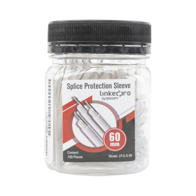 Bote con 100 Mangas para fusión de fibra óptica de 60 mm