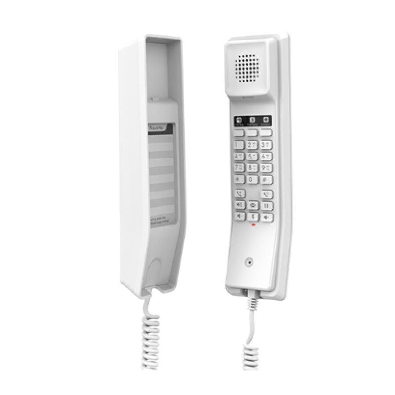 Teléfono IP Hotelero 2 líneas SIP con 2 cuentas codec Opus IPV4/IPV6 color blanco con gestión en la nube GDMS