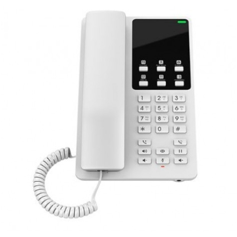 Teléfono IP Hotelero WiFi 2 líneas SIP con 2 cuentas codec Opus IPV4/IPV6 color blanco con gestión en la nube GDMS