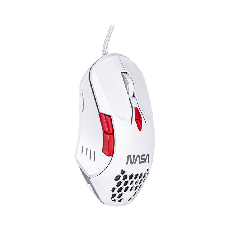 MOUSE GAMER NASA BY TECHZONE NS-GM04 ALAMBRICO LED RGB BLANCO image 3