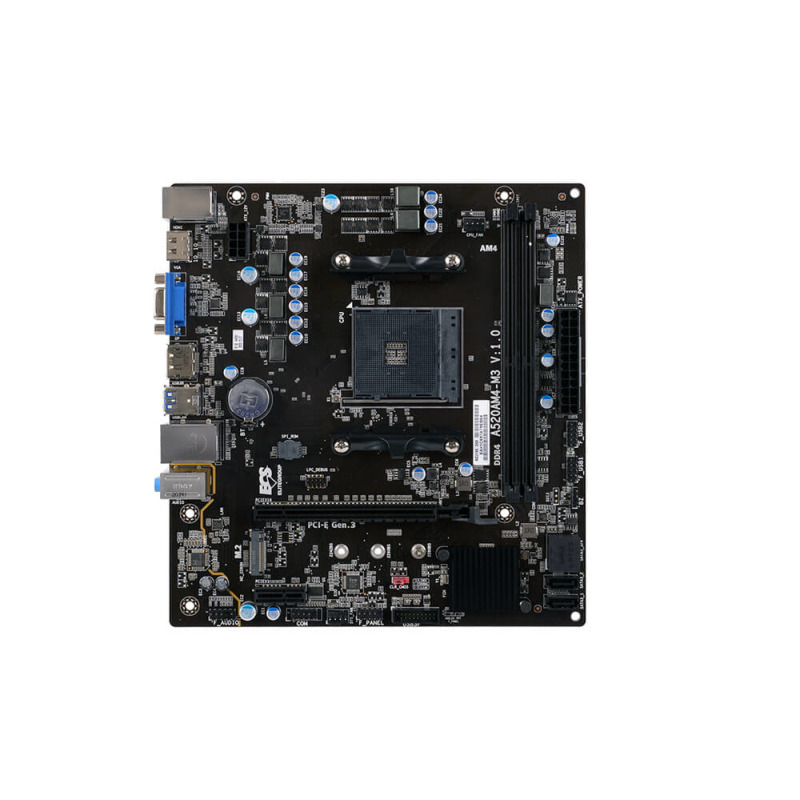 MB ECS A520 AMD AM4/ 2XDDR4 / 1XPCIE X16 GEN3 / 1XM.2 /2X USB 3.2 /  MICRO ATX / GAMA BASICA