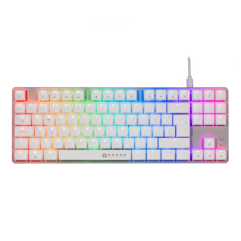 Teclado gamer mecanico Naceb RGB 87  teclas  TKL low  profile modelo NA-0971