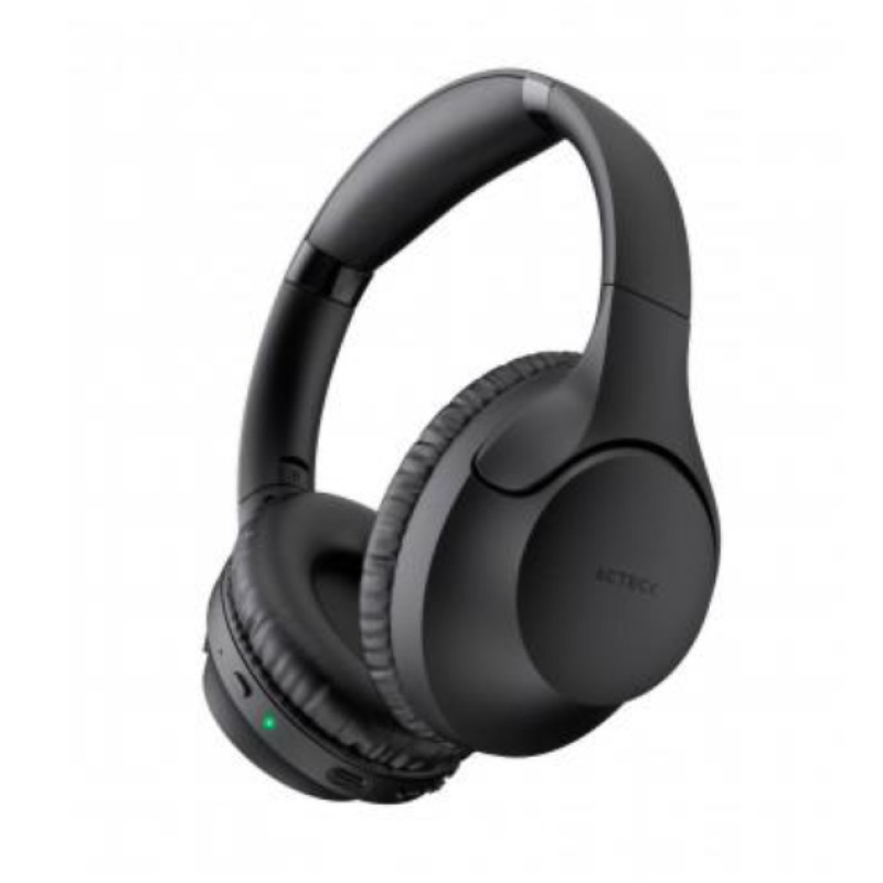 AUDIFONOS ACTECK ZION PRO HP645 / INALAMBRICOS / DIADEMA PLEGABLE / BLUETOOTH / MICROFONO INTEGRADO / BAJO PROFUNDO / NEGRO / AC-935357
