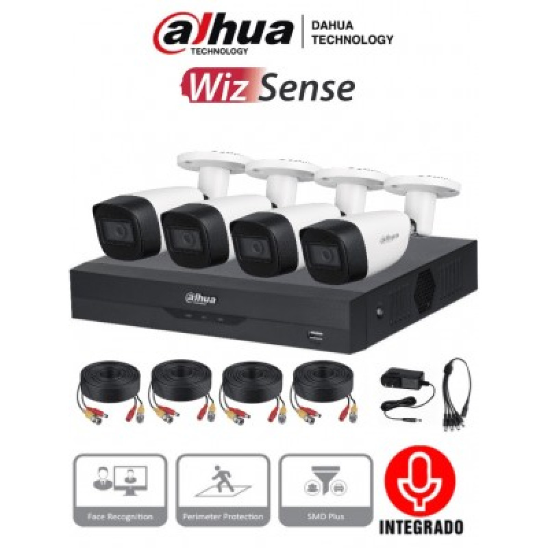 DAHUA KITXVR5104HS4KLI3+4HFW1500CMA- Kit de 4 Canales de 5 Mp con Audio/ DVR WizSense con Reconocimiento de Rostros/ H.265+/ 4 Camaras Metalicas/ 4 Ch + 1 IP o Hasta 5 Ch IP/ 4 Ch SMD Plus/ Busqueda de Humanos y Vehiculos/ Accesorios Incluidos/ #PromoMayo image 3