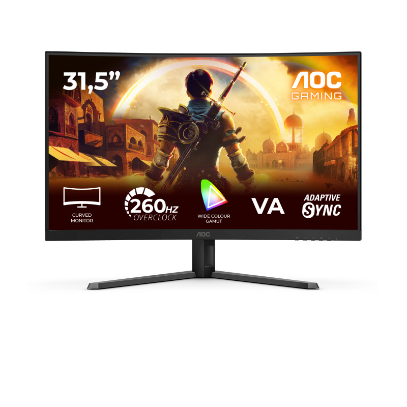 MONITOR AOC GAMER CURVO 32 / C32G42ZE / PANEL VA / 240 HZ / T.R. 4 MS GTG / 0.3 MS MPRT / ADAPTIVE SYNC  / HDMI / VGA / DP / ASPECTO 16:9 / RESOLUCION 1920 X 1080 / BRILLO 300 CD/M2 / VESA          