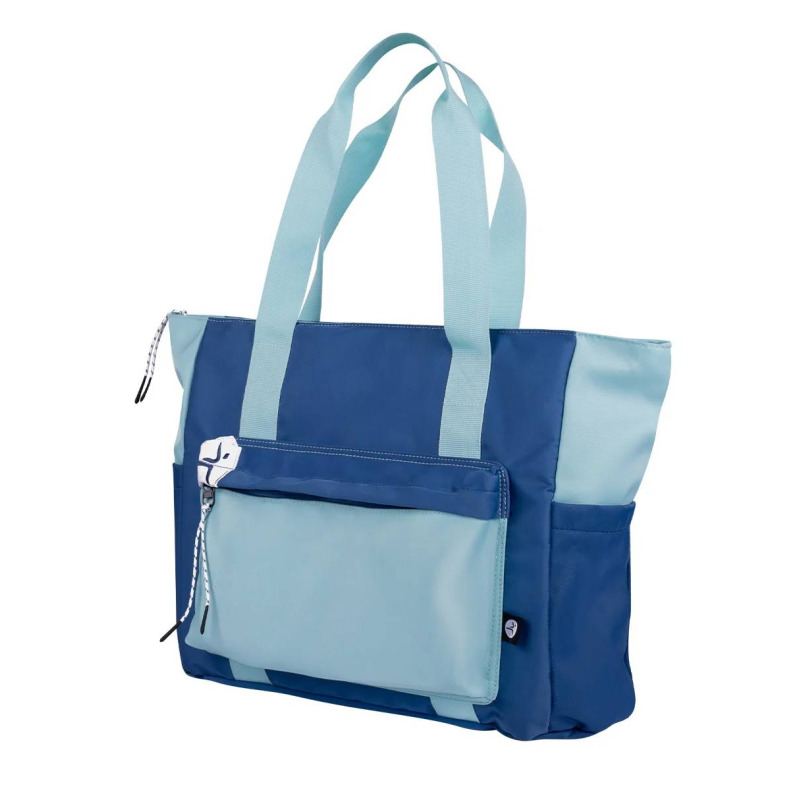 Bolsa Totebag Techzone Ocean Tote 15.6 Turquesa y Azul 36x36x13cm Exterior y Forro 100% Poliéster 1 Bolsa Frontal 1 Compartimiento Trasero y 2 Laterales Portabotellas