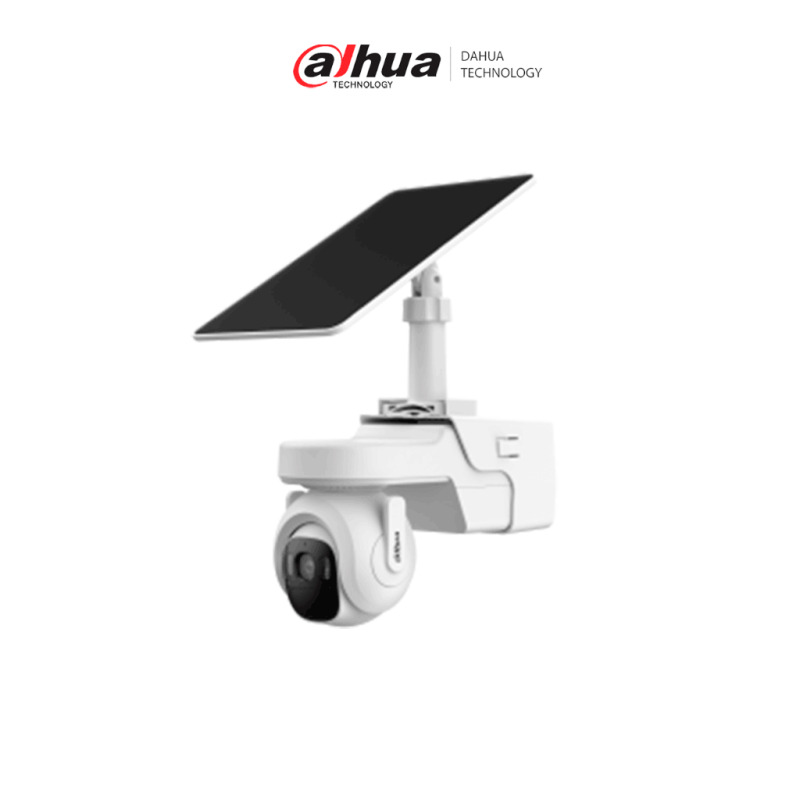 DAHUA  DH-KIT/BP4A-4G/M0508 - Kit cámara PT 4G/ 4MP/panel solar/Batería/ SMD/ Sirena y luz de disuasión activa/Audio bidireccional/ Iluminador dual inteligente/IR 30 m/ luz cálida 20m/ Modo AOV (vídeo siempre activo)/ Ranura para Micro SD// IP66/