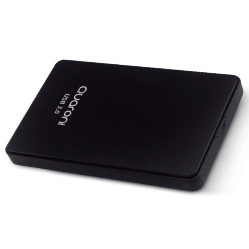 CARCASA ENCLOSURE QUARONI PARA DISCOS DUROS/SSD 2.5 PULGADAS DE 7MM/9.5MM SATA USB 3.0 COLOR NEGRO