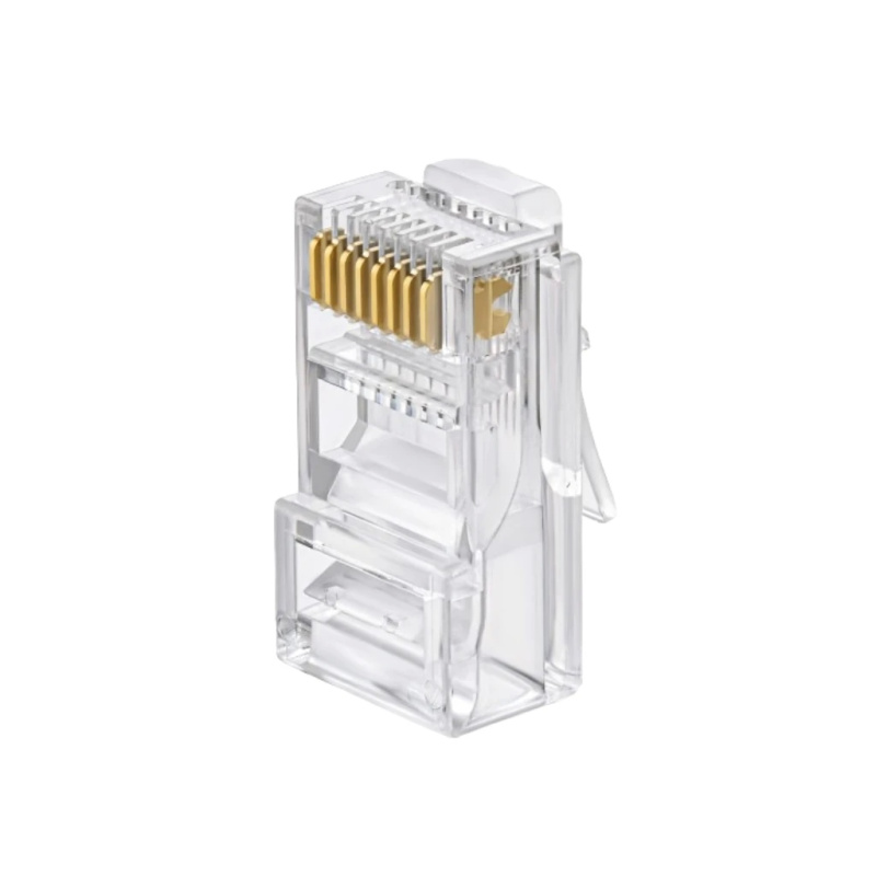 TCE LN-NET-RJCAT6-30u-PASS - Bote con 100 Plugs Pass through RJ45 Cat6 sin blindaje, chapado de oro a 30 micras