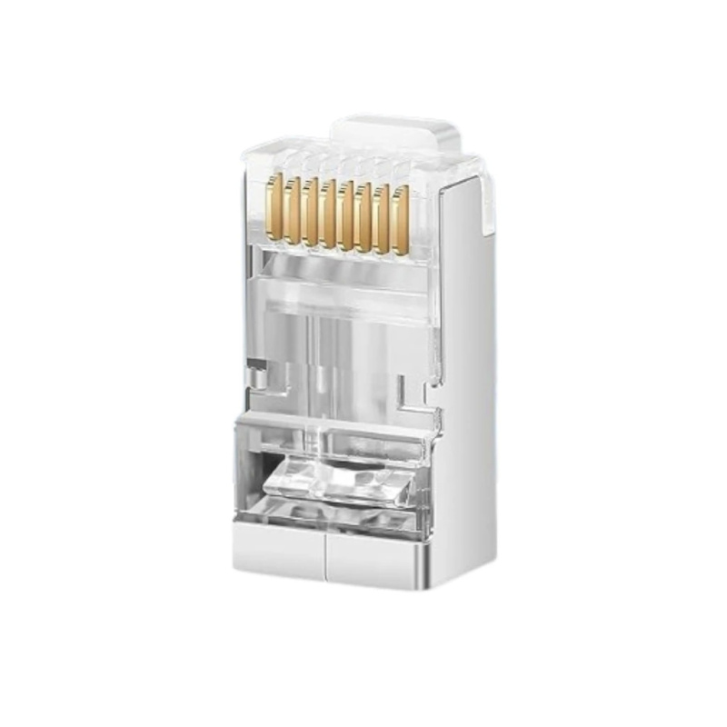 TCE LN-NET-RJCAT6B-30u-PASS - Bote con 100 Plugs Pass through RJ45 Cat6 BLINDADO chapado de oro a 30 micras