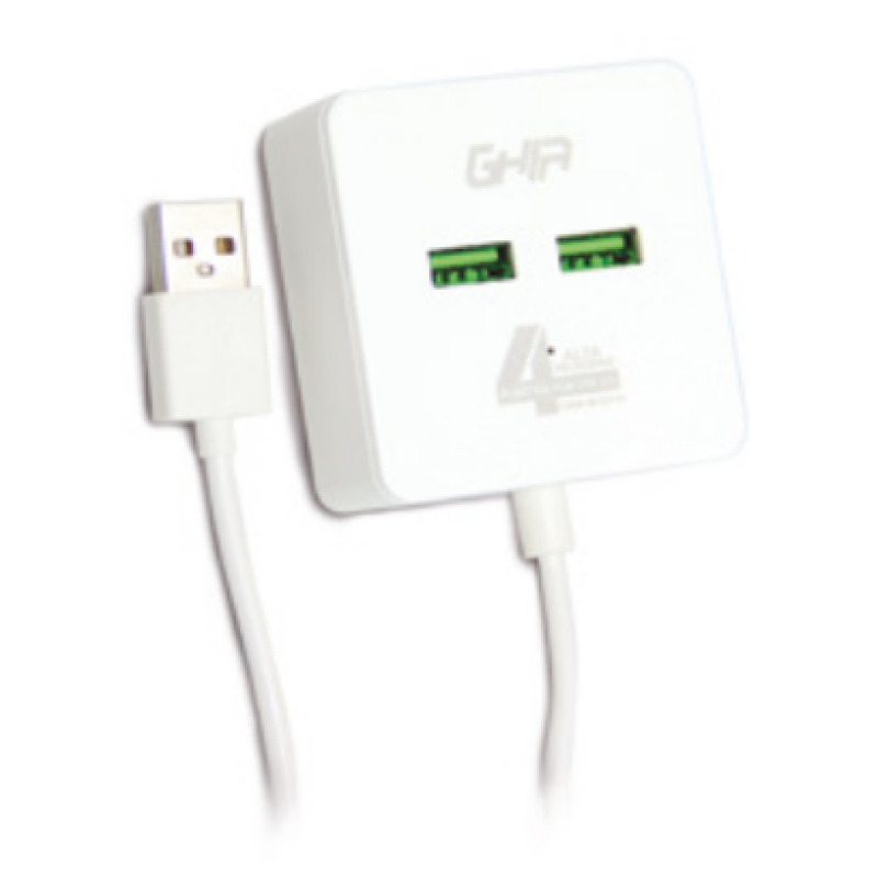 HUB USB 2.0 GHIA DE 4 PUERTOS / TRANSFERENCIA DE DATOS/CABLE 0.50 CM