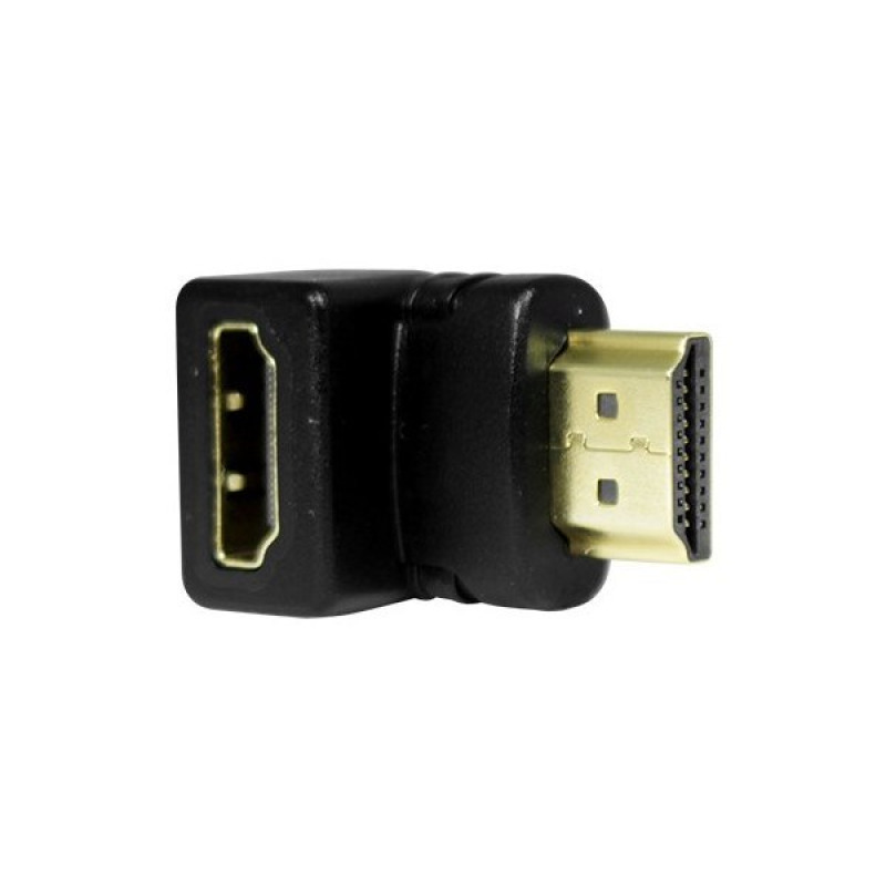 ADAPTADOR GHIA CODO HDMI MACHO A HDMI HEMBRA / ANGULO DE 90 GRADOS