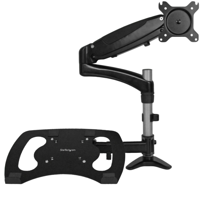 SOPORTE PARA UN MONITOR - BRAZO PARA MONITOR Y BASE PARA LAPTOP CON AJUSTE DE ALTURA DE UN TOQUE - CON SOPORTE VESA PARA PANTALLAS DE 27 NEGRO - STARTECH.COM MOD. ARMUNONB image 2