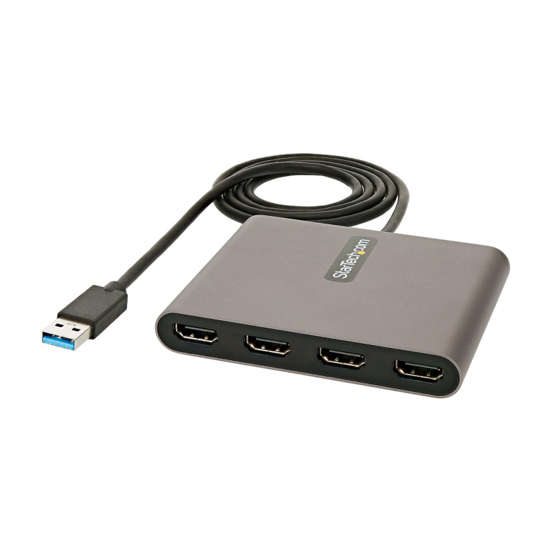 ADAPTADOR DE VIDEO EXTERNO - TARJETA DE VIDEO EXTERNA - DONGLE LLAVE USB-A 3.0 A 4X HDMI - 1080P A 60HZ - CONVERSOR MULTIMONITOR USB A HDMI - SOLO PARA WINDOWS - STARTECH.COM MOD. USB32HD4