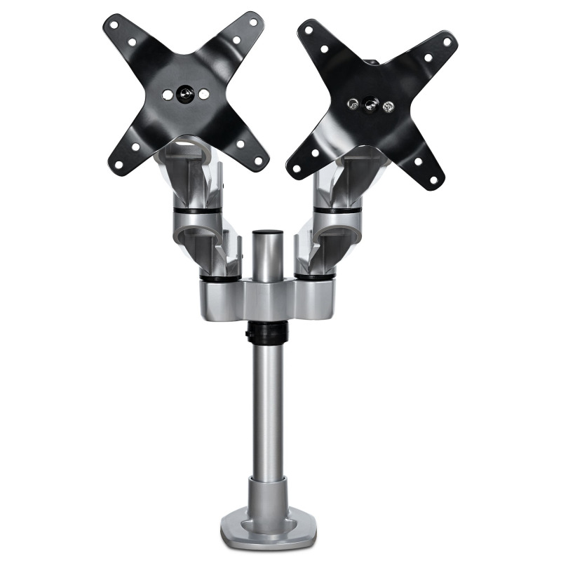 SOPORTE DE ESCRITORIO PREMIUM PARA 2 MONITORES DE HASTA 30 SOPORTE VESA DE ALTURA AJUSTABLE - MONTAJE MORDAJA/OJAL EN ESCRITORIO - PLATA - STARTECH.COM MOD. ARMDUALPS
